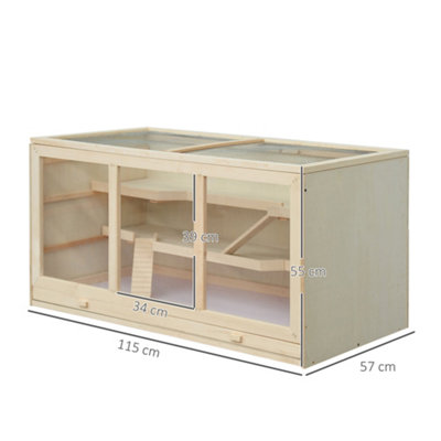 Pawhut fir best sale wood hamster cage