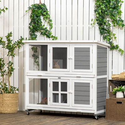 Pawhut rabbit outlet hutch