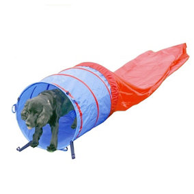 PAWISE Agility Dog Tunnel Training Equipment Large 5M Red Blue