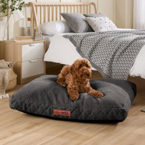 Paws for Slumber Sherpa Pet Bed, Charcoal, Large