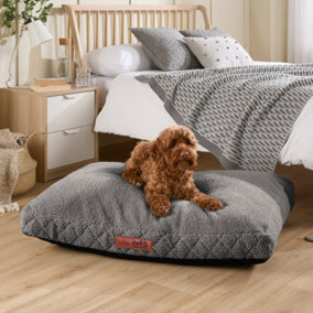 Paws for Slumber Sherpa Pet Bed, Light Grey, Large