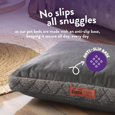 Paws for Slumber Sherpa Pet Bed, Light Grey, Small