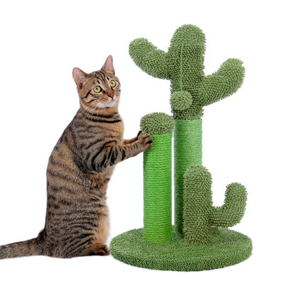 PAWZ Road Cactus Scratching Posts, Creative Cat Tree design, 3 Posts in 1 Set, Green, M 53cm AMT0066GN-HZ