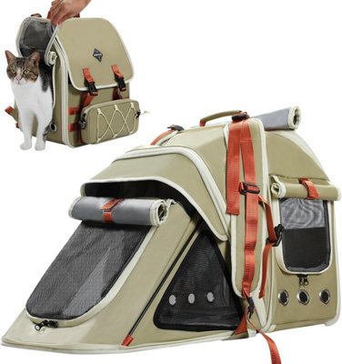 PAWZ Road Expandable Cat Carrier with Detachable Treat Pouch, Cat Backpack for Large Cats, Pet Carrier Backpack