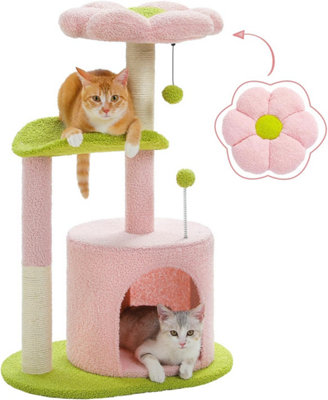 【ピンクの猫】　PARADYM 10.5 PAWZ Road Flower Cat Tree Pink 32 inch Small Cat Tower Cat