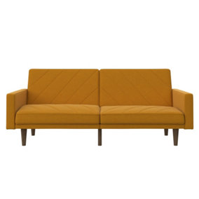 Paxson clic clac sofa bed in linen mustard