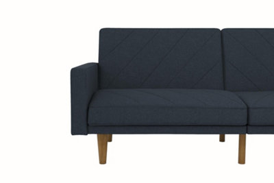 Paxson clic clac sofa bed in linen navy blue