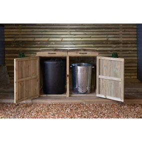 Paythorne Dustbin Store Double - Timber - L64 x W122.4 x H88 cm