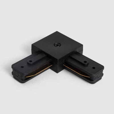 PC Single Circuit Track L Shaped Connector Black