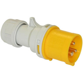 PCE - 16A, 110V, Cable Mount CEE Plug, 2P+E, Yellow, IP44