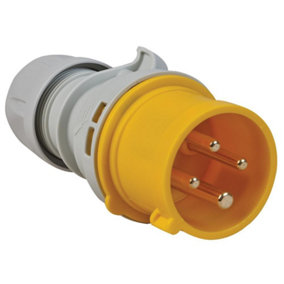 PCE - 16A, 110V, Cable Mount CEE Plug, 3P+E, Yellow, IP44