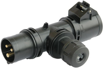 PCE - 16A, 230V, CEE T Connect, 2P+E, Black, IP44 - Plug & Socket & Cable Entry