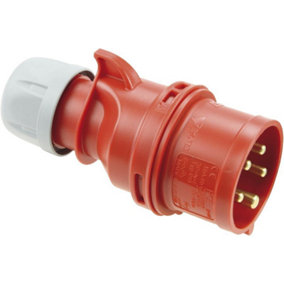 PCE - 16A, 400V, Cable Mount CEE Plug, 3P+N+E, Red, IP44