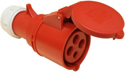 PCE - 16A, 400V, Cable Mount CEE Socket, 3P+E, Red, IP44