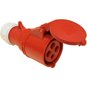 PCE - 16A, 400V, Cable Mount CEE Socket, 3P+E, Red, IP44