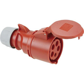 PCE - 32A, 400V, Cable Mount CEE Socket, 3P+N+E, Red, IP44