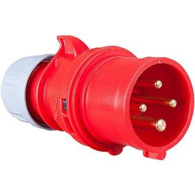PCE - 32A, 400V, Cable Mount, Plug, 3P+E, Red, IP44