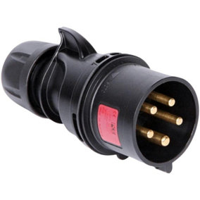 PCE - 32A, 415V, Cable Mount CEE Plug, 3P+N+E, Black, IP44