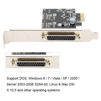 PCI-E to DB25 Parallel Port Adapter Card for LPT Printers