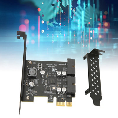 PCIe to USB 3.2 Expansion Card-Dual Port 5Gbps Front GEN1 with 19PIN Connector,Black Riser Board