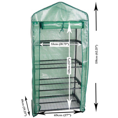 PE Cover for 4 Tier Mini Greenhouse Outdoor Garden Plants Grow Green House - 4