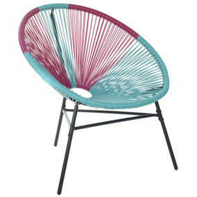 PE Rattan Accent Chair Blue and Pink ACAPULCO