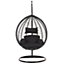 PE Rattan Hanging Chair with Stand Black TOLLO
