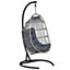 PE Rattan Hanging Chair with Stand Dark Grey SESIA