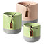 Peach Two Tone Indoor Ceramic Plant Pot with Cement Base - H14.8 cm