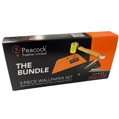 Peacock Bundle Wallpaper Cutting Smoothing Tool & Seam Roller DIY Decorating Kit