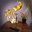 Peacock Design Tealight Holder - Elegant Gold Candleholder Home Tabletop Decoration with Gemstones - Measures H40cm x 32cm