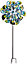 Peacock Feather Wind Spinner - Weather Resistant Double-Sided Hand Painted Colourful Garden Sculpture - Measures H90 x W35 x D15cm