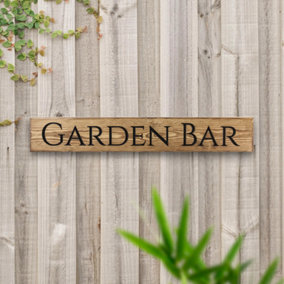 Peak Heritage Engraved Wooden Sign 60cm - Garden Bar