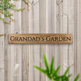 Peak Heritage Engraved Wooden Sign 60cm - Grandad's Garden