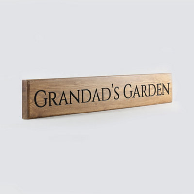 Peak Heritage Engraved Wooden Sign 60cm - Grandad's Garden