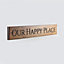Peak Heritage Engraved Wooden Sign 60cm - Our Happy Place