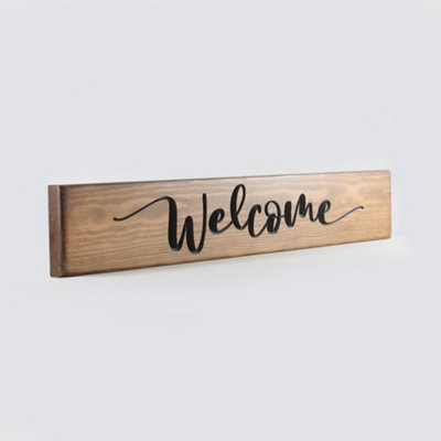Peak Heritage Engraved Wooden Sign 60cm - Welcome
