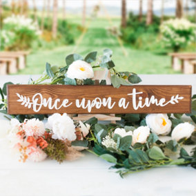 Peak Heritage Engraved Wooden Wedding Sign 60cm - Once Upon A Time
