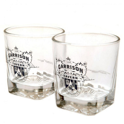 Peaky Blinders Garrison Tavern Whiskey Gl (Pack of 2) Clear/Black (One Size)