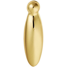 Pear Drop Shaped Lock Profile Escutcheon 60 x 18mm Polished Brass Lock Cover
