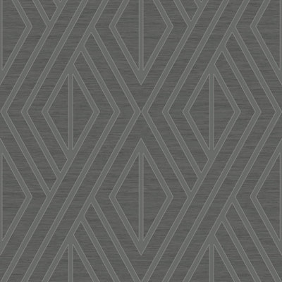 Pear Tree Geometric Wallpaper Metallic Glitter Textured Grey Black Silver Vinyl