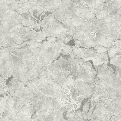 Pear Tree Marble Wallpaper Metallic Vinyl Grey Silver Textured Industrial