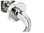 Pearl Door Handles Latch Lever on Rose - Chrome 120mm