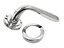 Pearl Door Handles Latch Lever on Rose - Chrome 120mm
