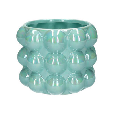 Pearl Finish Ceramic Indoor Bubble Pot - Ocean Blue
