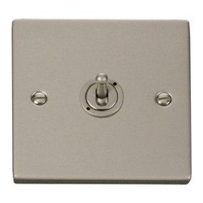 Pearl Nickel 1 Gang 2 Way 10AX Toggle Light Switch - SE Home