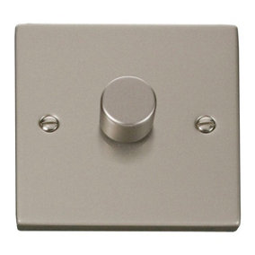 Pearl Nickel 1 Gang 2 Way 400w Dimmer Light Switch - SE Home