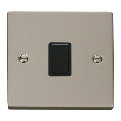 Pearl Nickel 1 Gang 20A DP Switch - Black Trim - SE Home