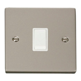 Pearl Nickel 1 Gang 20A DP Switch - White Trim - SE Home