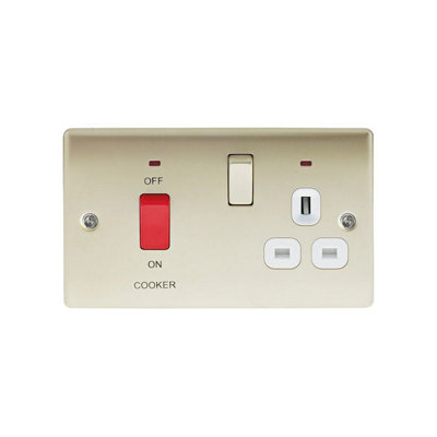 Pearl Nickel 45A Neon Indicator Control Unit Socket
